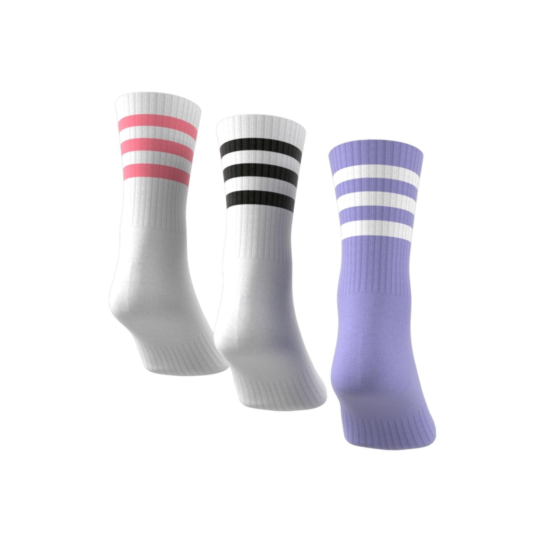 Football Socks adidas 3-Stripes Cushioned (x3)